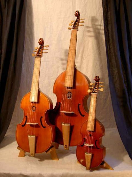 Gamben Diskant-, Alt- und Tenor-Bass-Gambe